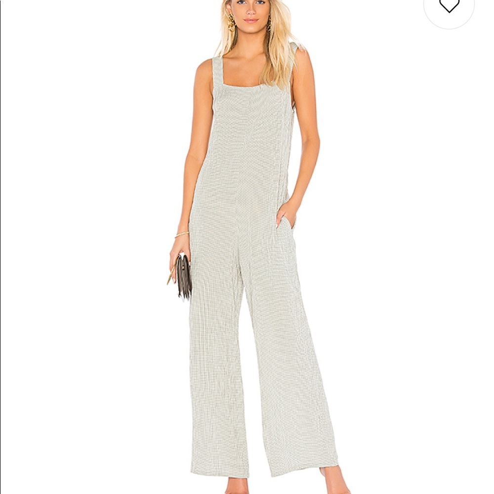 Harper Jumpsuit In Sage Gingham